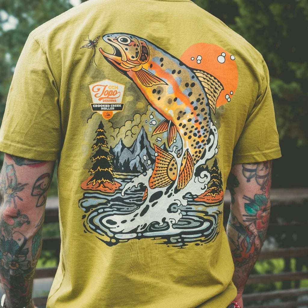 Topo Designs x CCH x Pine Printshop Golden Trout Tee